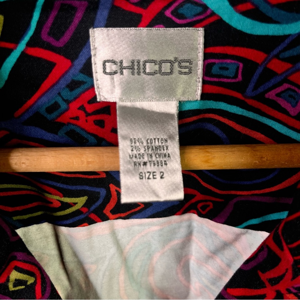 Chico’s Vibrant Multicolor Patterned Jacket Large… - image 4